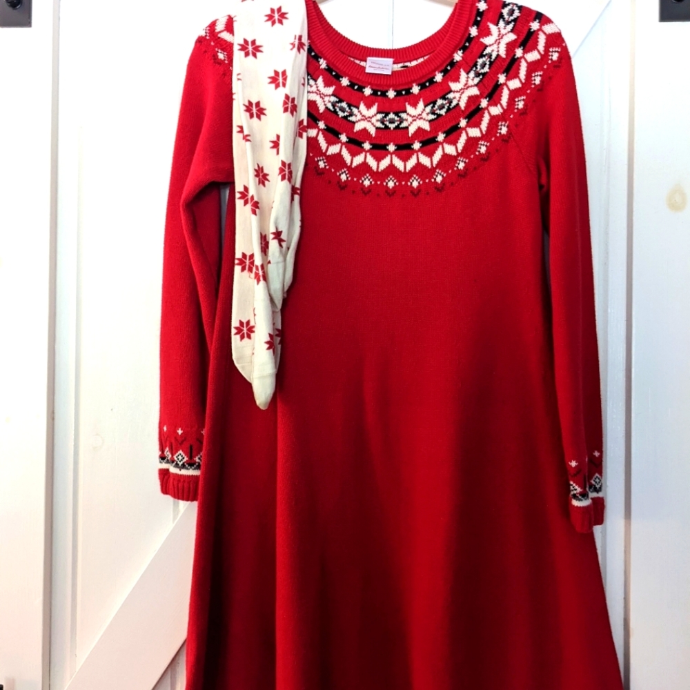 Hanna Andersson dress with matching tights